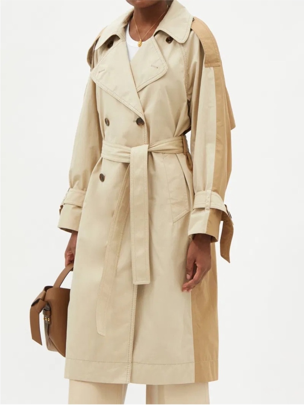 Acne Studios Oversized Trench Coat in Light Beige
